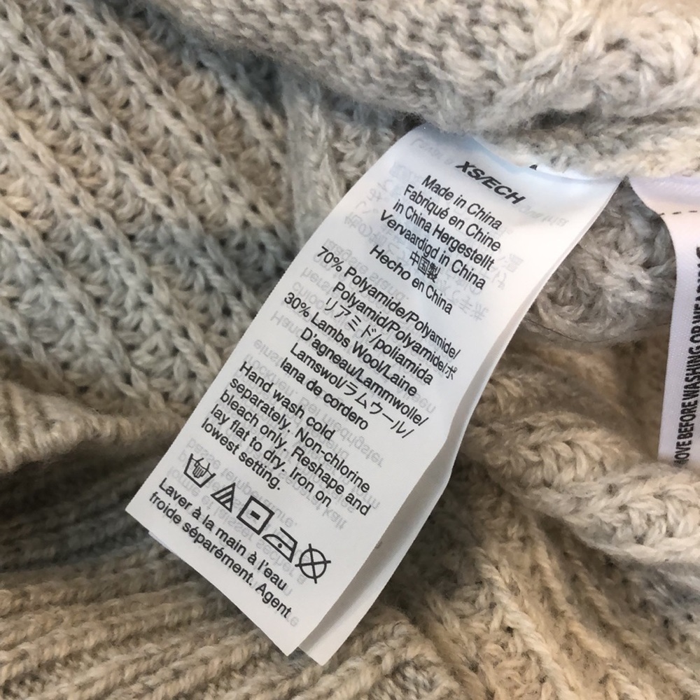 J. Crew Azra Cable Knit Pullover Light Grey XS - Picture 4 of 7